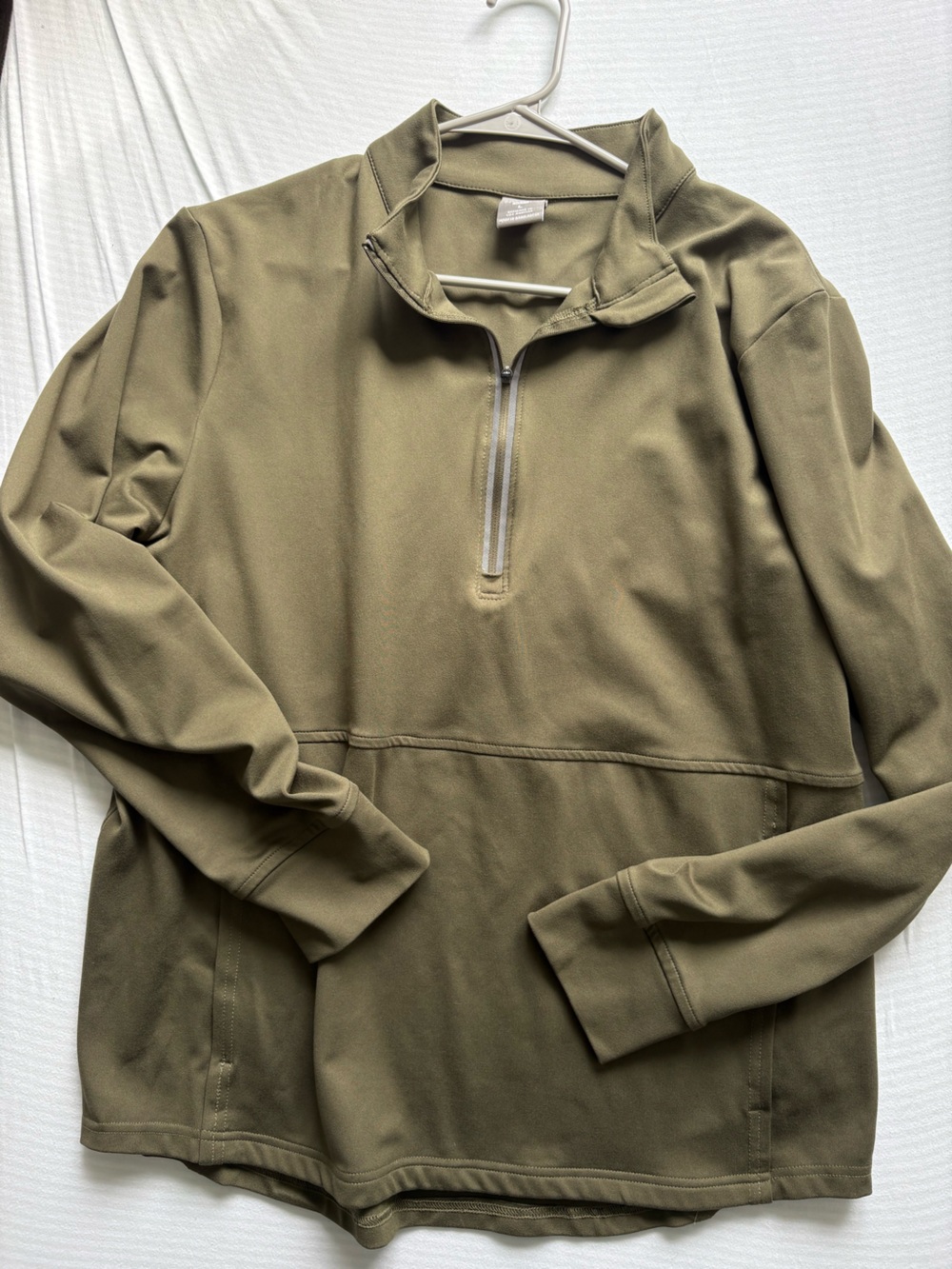 Men's Olive Quarter-Zip Performance Pullover Jacket